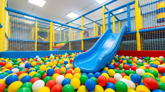 Colorful plastic gym for indoor children playground activity.