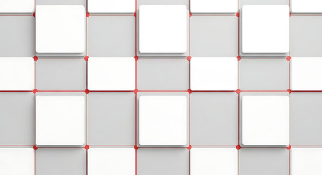 Isometric grid pattern with red outline