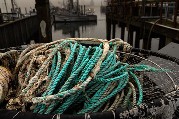 Colorful rope on crab pots at the marina © Steve's Photos