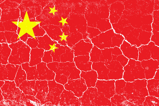 Flag of China original size and colors vector illustration, National Flag of the Peoples Republic of China, Five-starred Red Flag, Chinese Communist Revolution