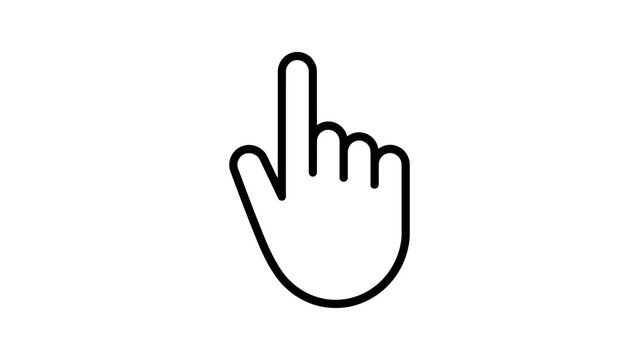 Pointing up hand icon representing selection or interaction user interface.