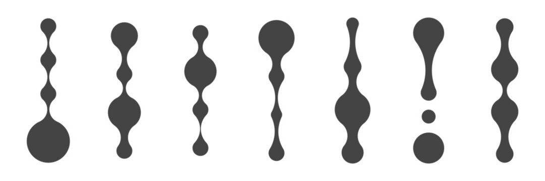 Minimal metaball illustration featuring merged circular forms and flowing organic shapes in a clean modern vector style. Set of organic logo connect 