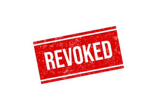 Red revoked stamp on white background isolated on transparent background