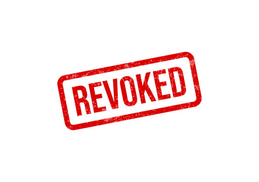 Red revoked stamp on white background isolated on transparent background