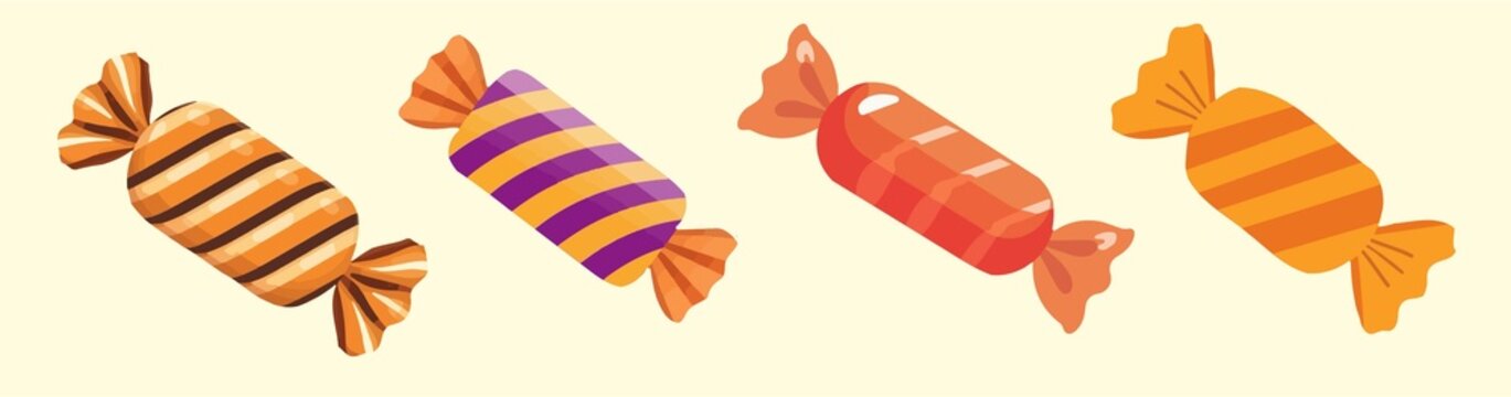 template element of Candy with flat design for halloween decoration