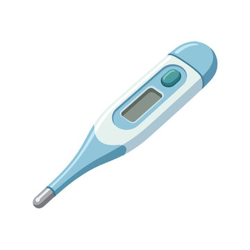 Digital Thermometer UI 2D game asset polygon lasso fill painting, Cartoon PNG Illustration