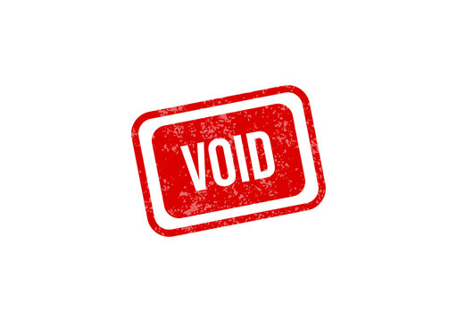 Red void stamp on white background isolated on transparent background