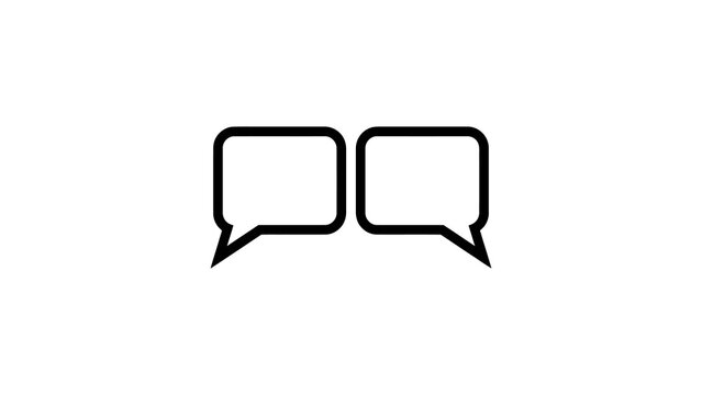 Dual message bubbles set for dialogue and instant text communication.