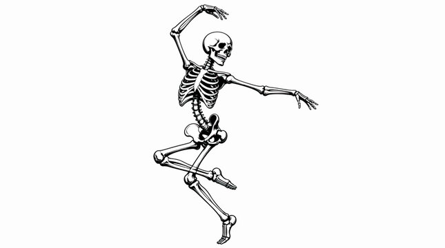 Dancing skeleton graphic for halloween, perfect for day of the dead set and day of the dead celebration