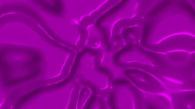 Abstract purple liquid surface wave motion. Glossy violet metallic fluid ripple pattern background. Glowing magenta satin texture backdrop.