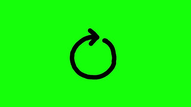 Cartoon black circle arrow turning around greenbox animation. Isoated animated element good for any video explainer education learning material with concept. Business finance education symbol.