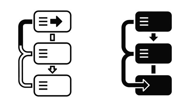 Flowchart process diagram icon isolated on transparent background vector graphic