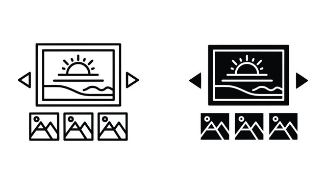 gallery slider vector icon outline and solid fill