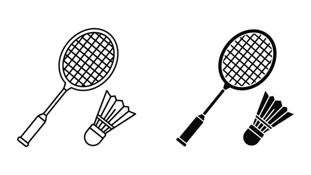 Badminton racket and shuttlecock vector illustration