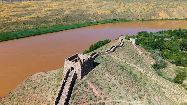 The Great Wall on the banks of the Yellow River