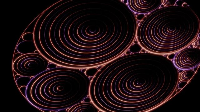 Nested amber rings in an Apollonian circle packing fractal