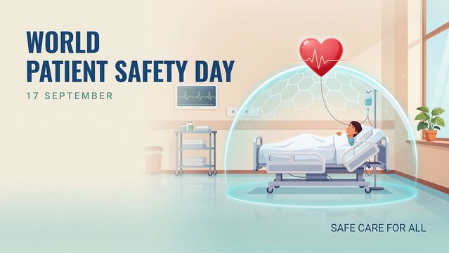 World patient safety day hospital illustration