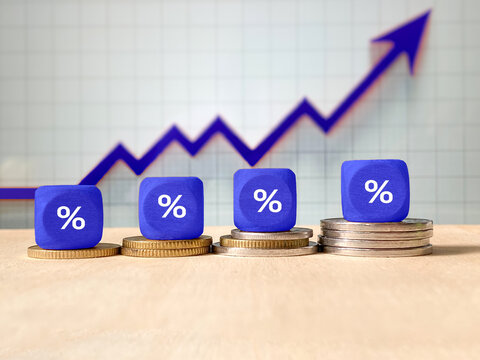 Percentage Investment Growth and Financial Market Concept