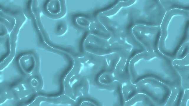 Abstract blue glossy liquid wave texture background. Soft light cyan gel surface motion animation loop. Modern dynamic blue fluid ripple backdrop.
