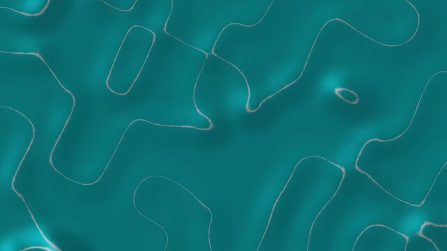 Abstract teal wave background. Blue curved line topography map texture. Modern fluid blue gradient animation loop.