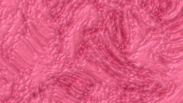 Pink organic flesh macro background. Abstract 3d meat tissue liquid surface texture. Wet glossy pink skin pattern backdrop animation.