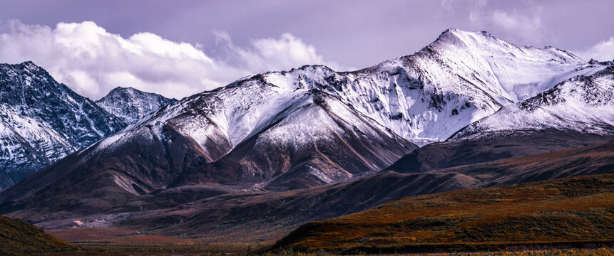 Denali National Park and Preserve autumn landscape series in Alaska