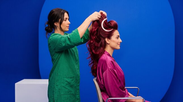 Colorist shapes a vivid gloss look in blue studio