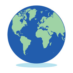 Fototapeta premium Globe Earth World Map Blue Green Illustration
