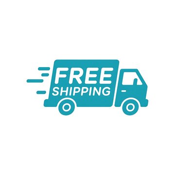 Blue free shipping delivery truck icon