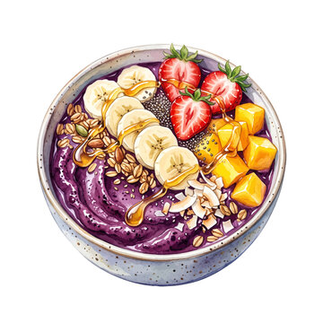 Brazilian A&ccedil;a&iacute; Bowl with Tropical Fruits.svg