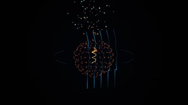 Abstract digital representation of human thought and consciousness evolving with science and technology.