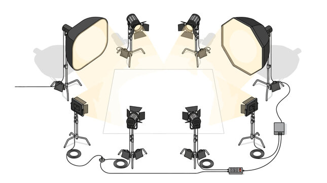 Studio lighting setup vector ill&hellip; concept vector illustration for creative projects and modern business isolated background element