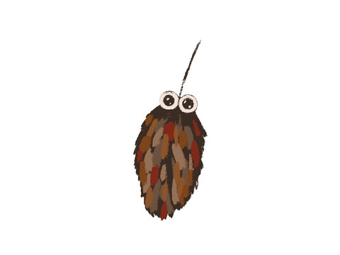 かわいい蓑虫の手描き風イラスト