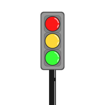 An illustration of a traffic light. Without a background image.