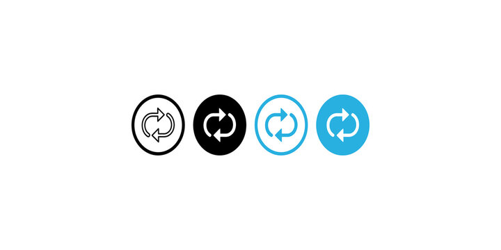 Reload and refresh icons circular arrows indicating update restart cycle and repeat action symbol.