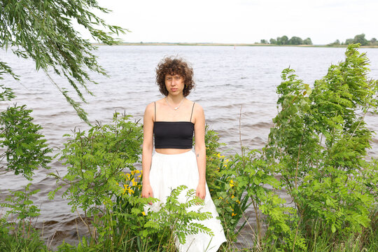 a woman on the nature