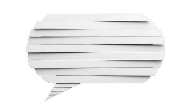 3D white speech bubble on plain background