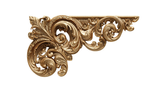 Ornate gold corner accent for vintage frame design