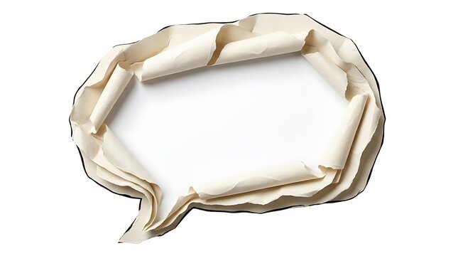 speech bubble made of crumpled paper