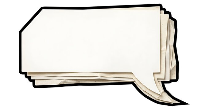 Stack of blank white paper speech bubbles