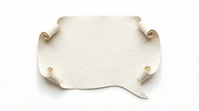 Vintage paper scroll blank speech bubble background