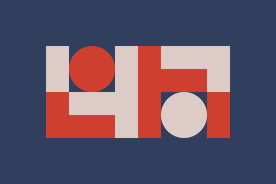 Concept with abstract geometric shapes