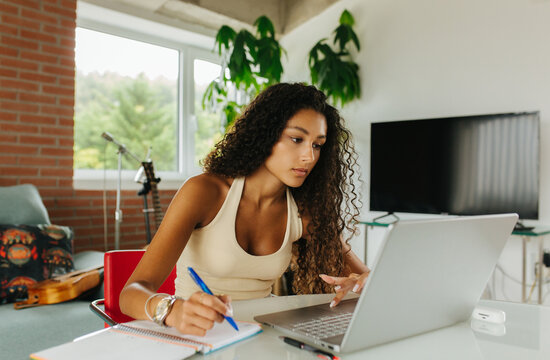Woman Writing Notebook Portrait