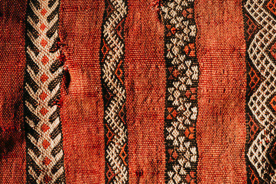 Colorful Woven Textiles on Display in a Cozy Setting