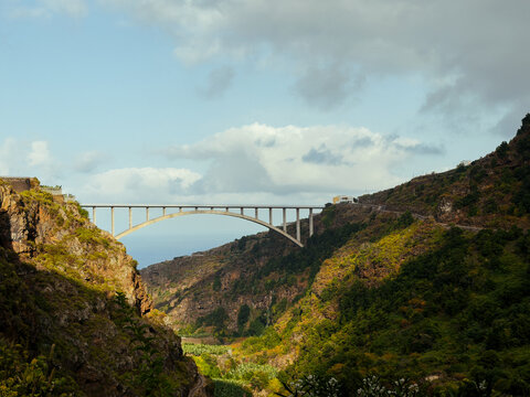 Los Tilos Bridge Crossing a Deep Ravine in La Palma