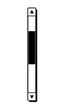 Vertical scroll bar icon with up and down arrows isolated on transparent background