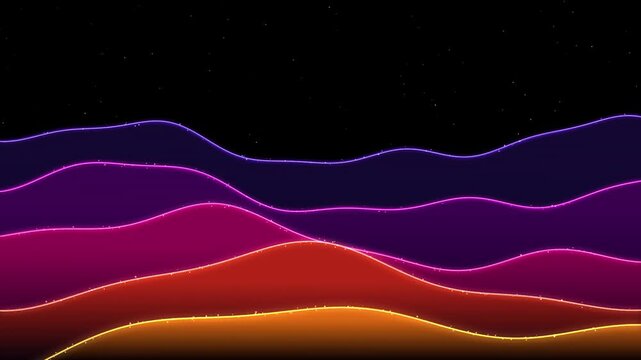 Abstract Waves Design with Layered Gradients in Red, Purple, and Blue Tones. Modern Graphic Background for Website or Presentation.