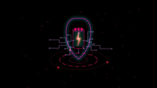 Cyberpunk hacker portrait with glowing visor and digital interface