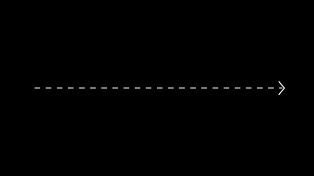 White Dotted Loading Progress Line Animation on Black Background