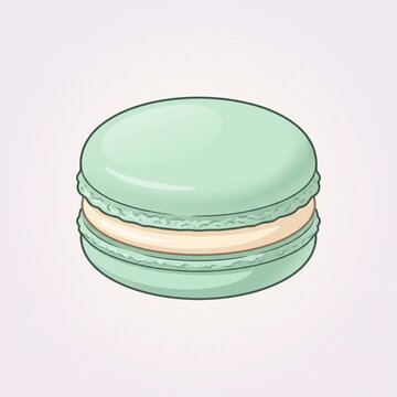 Single Mint Green French Macaron Illustration